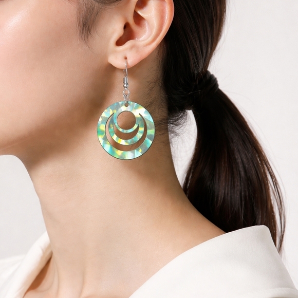 Jewelry - Elegant Iridescent Hoop Earrings